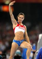 エレーナ・イシンバエワ　ビキニ　レーシングスーツ　棒高跳び　陸上競技　赤　青　ロシア　おへそ　脇の下